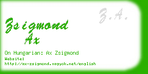 zsigmond ax business card